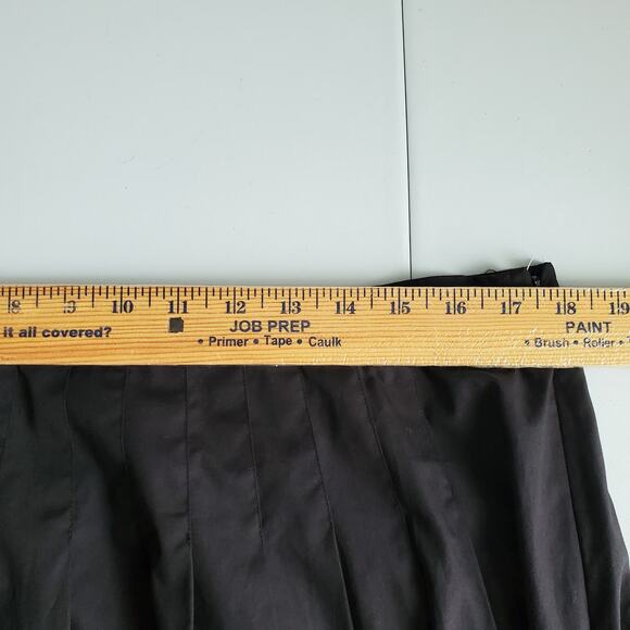 Talbots A Line Pleat Beaded Black Cotton Skirt 18 Preppy Career Modern Cocktail - Picture 7 of 11